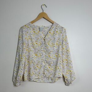 Rachel Zoe Yellow and White Floral Blouse